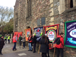 Trade Union banners at the May Day Rally 2018