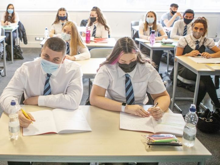 Student wearing masks